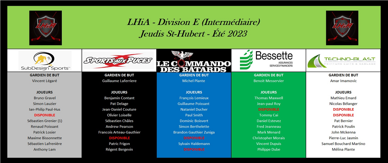 LHiA division E - Été 2023