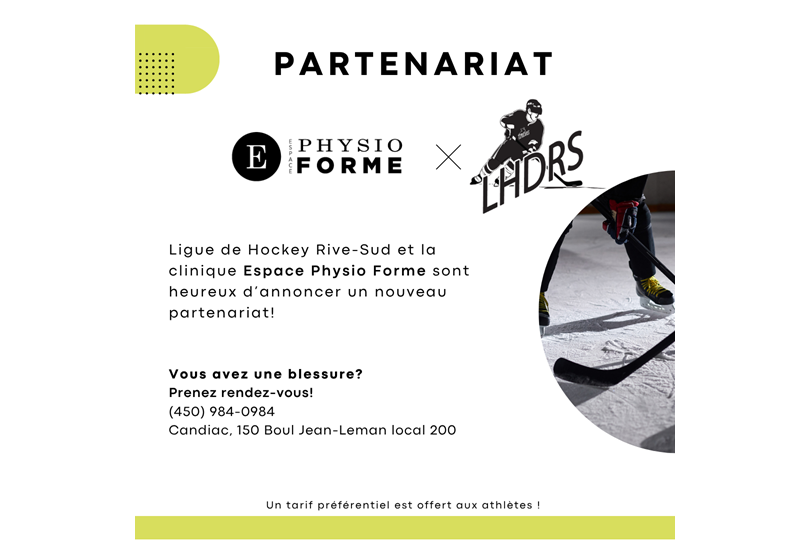 Nouveau partenaire : ESPACE PHYSIO FORME CANDIAC ET BOUCHERVILLE